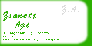 zsanett agi business card