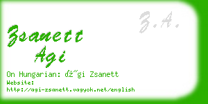 zsanett agi business card